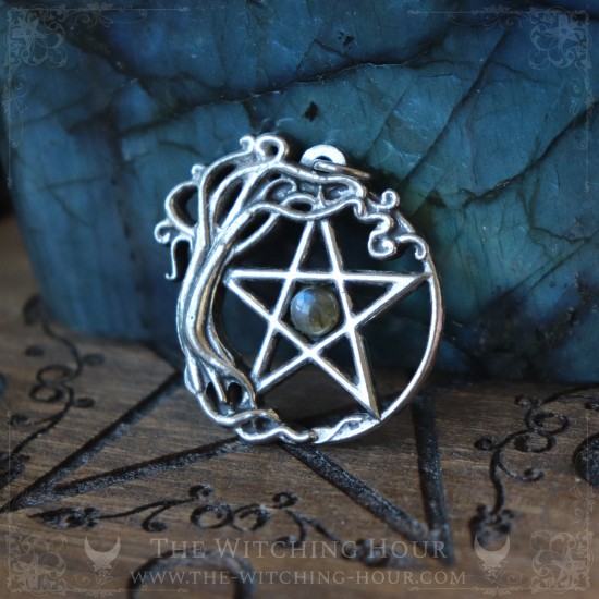 Pendentif pentacle et arbre de vie "The witches tree of life"