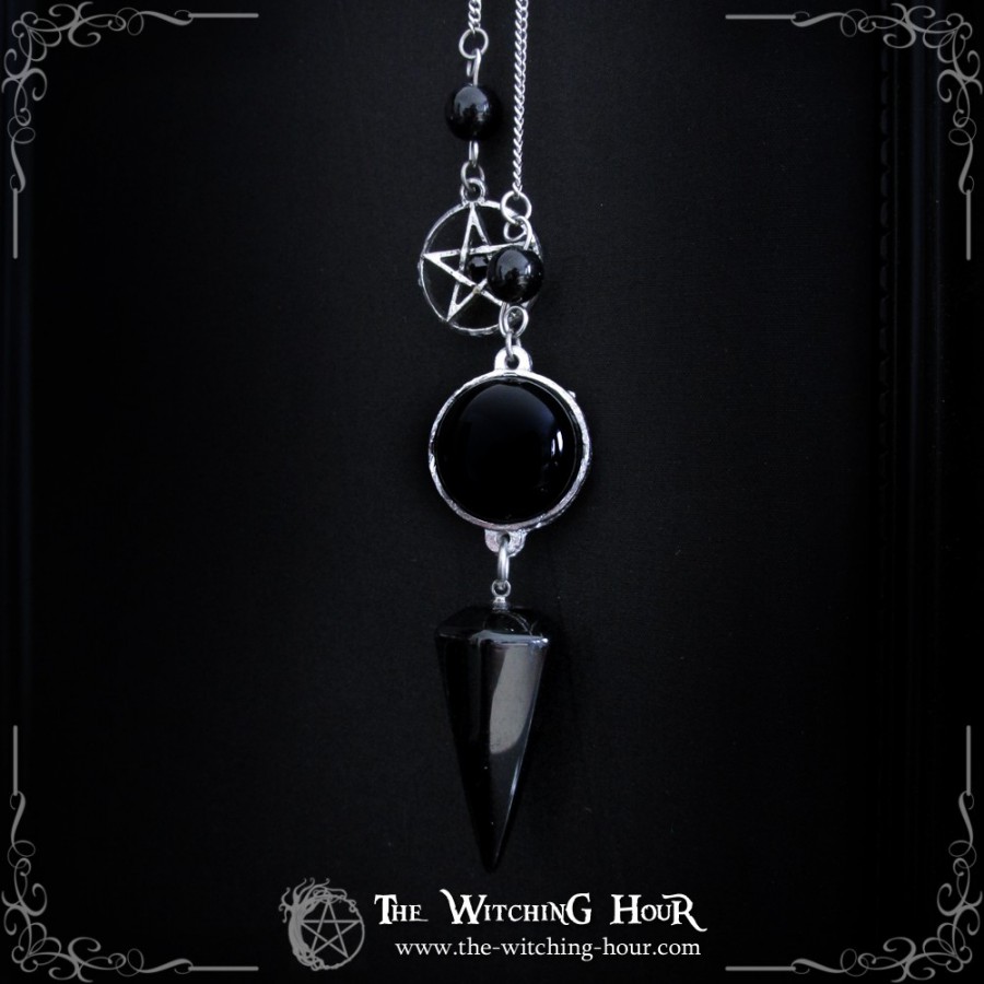 Seal of Lucifer pendulum with onyx and obsidian - The Witching Hour ...