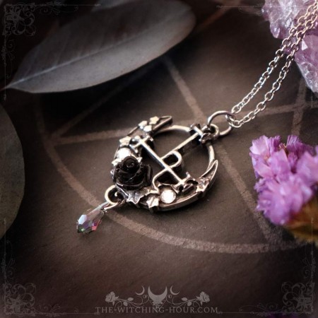 Collier sigil de Lilith avec rose