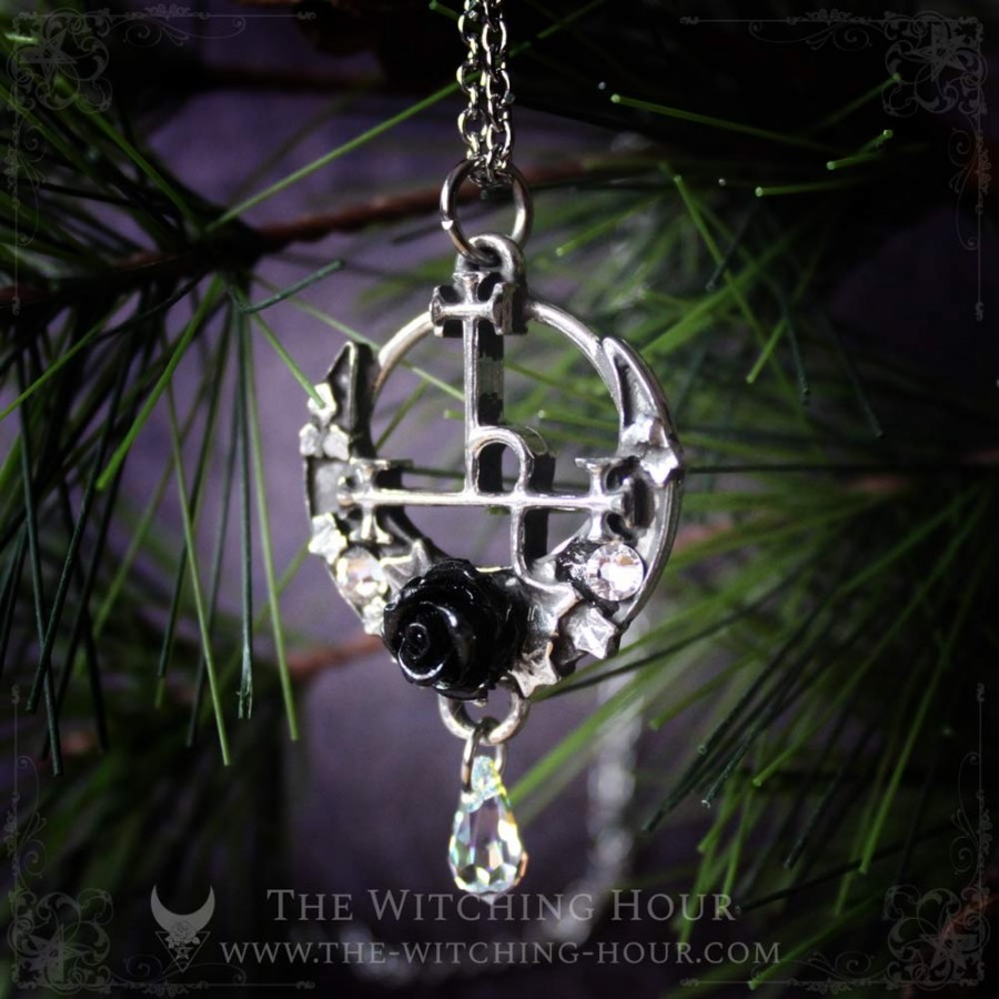 Collier sigil de Lilith avec rose