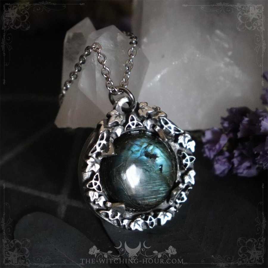 Pendentif celtique en labradorite bleue