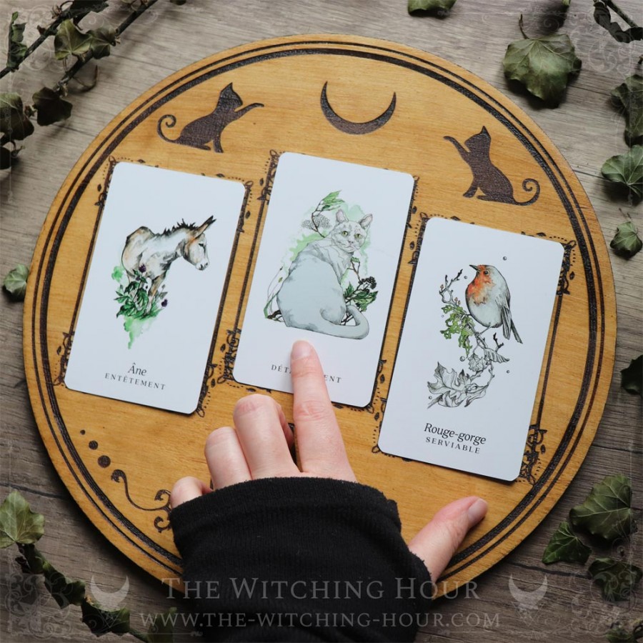 Tarot spread board with cats