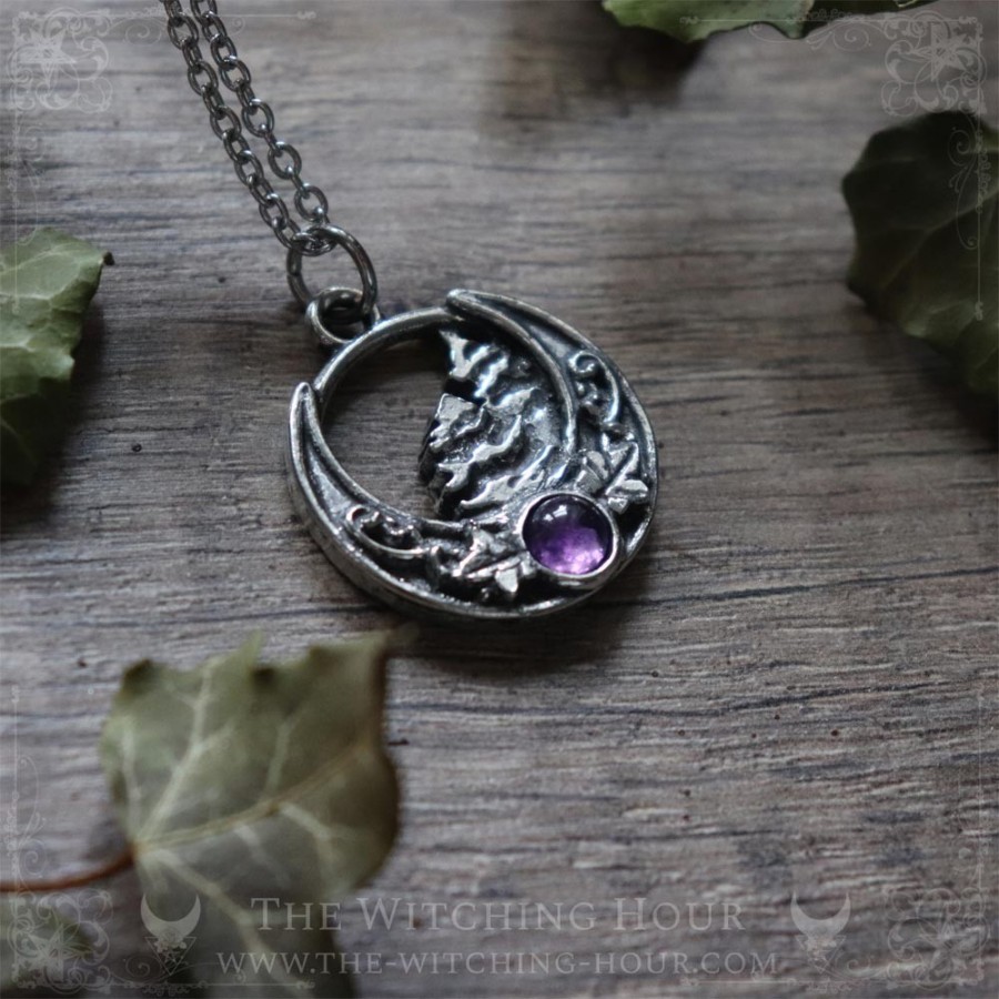 Pendentif sapins et croissant de lune inspiré des montagnes des Vosges