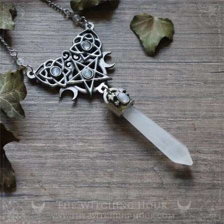 Collier pentacle elfique en pierre de lune